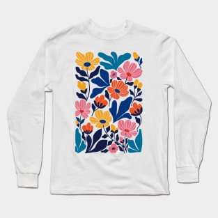 Matisse Inspired Abstract Contemporary Floral Long Sleeve T-Shirt